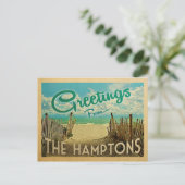 Carte Postale Le Hamptons Beach Vintage voyage (Debout devant)