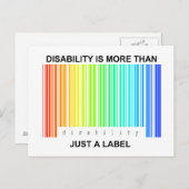Carte Postale Le handicap est plus qu'un étiquette (Devant / Derrière)