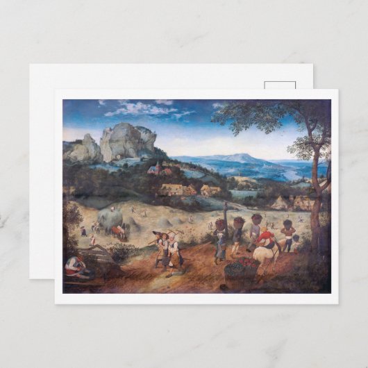 Carte Postale Le Haymaking, Pieter Bruegel (Devant / Derrière)