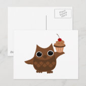 Carte Postale Le hibou et le cupcake (Devant / Derrière)
