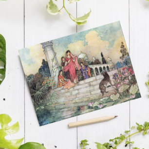 Carte Postale Le Jackal et le Betel Feuille Warwick Goble