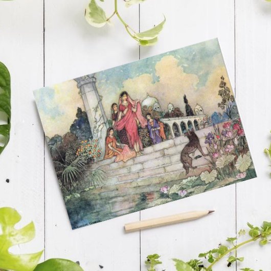 Carte Postale Le Jackal et le Betel Feuille Warwick Goble