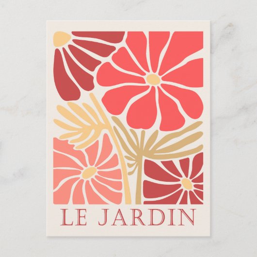 Carte Postale Le Jardin Boho Fleurs (Devant)