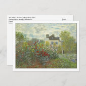 Carte Postale Le jardin de l'artiste à Argenteuil par Monet (Devant / Derrière)