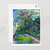 Carte Postale Le Jardin de l'asile à Saint-Rémy, Van Gogh (Devant / Derrière)