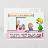 Carte Postale Le jardin d'enfants est une question de conformité (Devant / Derrière)