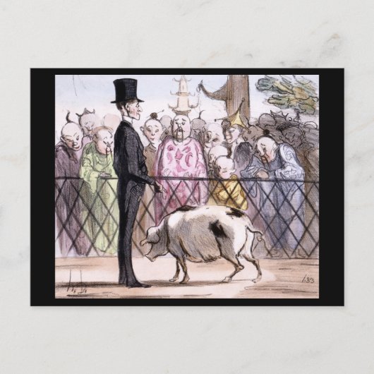 Carte Postale Le Jardin des Plantes a Pekin - Honore Daumier (Devant)