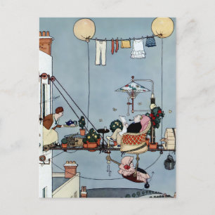 Carte Postale « Le jardin pliant » de W Heath Robinson