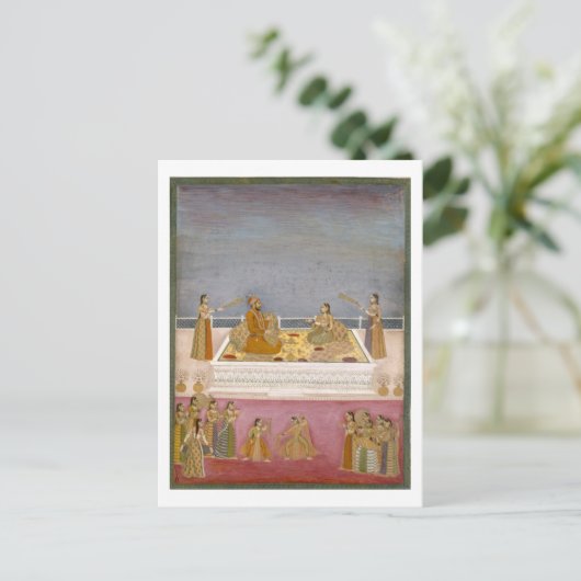 Carte Postale Le jeune empereur moghol Muhammad Shah à un point (Debout devant)