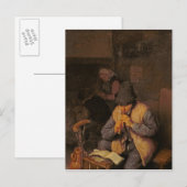 Carte Postale Le Joueur de Flûte, 17ème siècle (Devant / Derrière)