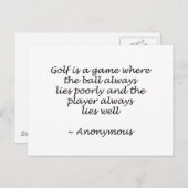 Carte Postale Le Joueur Est Bien Conception De Golf (Devant / Derrière)