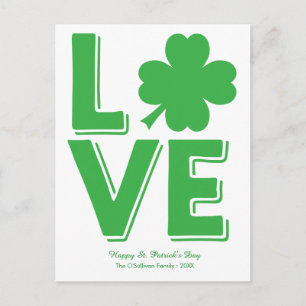 Carte Postale Le jour de St Patrick irlandais de shamrock
