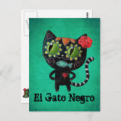 Carte Postale Le jour du chat noir mort (Devant / Derrière)