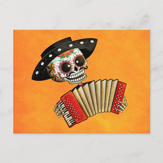 Carte Postale Le jour du squelette mort El Mariachi (Devant)
