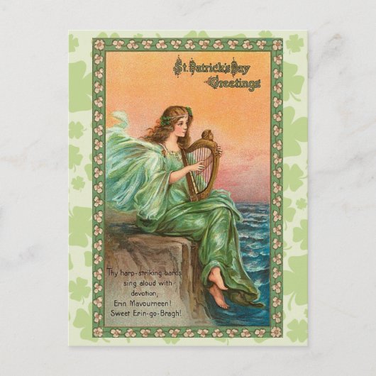 Carte Postale Le jour vintage de St Patrick d'Irlandais (Devant)