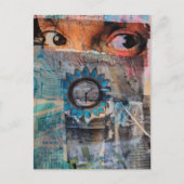 Carte Postale Le journal abstrait collage de bric-à-brac The Eye (Devant)