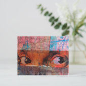 Carte Postale Le journal de collage indésirable des yeux (Debout devant)