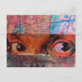 Carte Postale Le journal de collage indésirable des yeux (Devant)