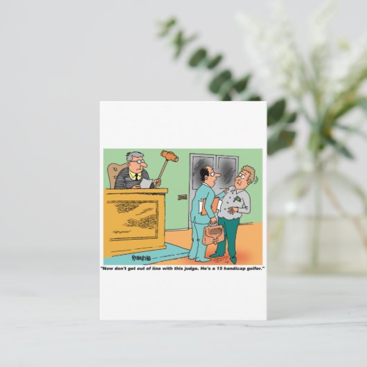 Carte Postale Le Juge Possède Un Gavel À Longtemps Manipulé (Debout devant)