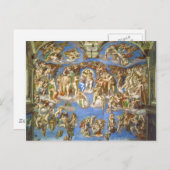 Carte Postale Le jugement Dernier Fresco Michelangelo Buonarroti (Devant / Derrière)