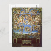 Carte Postale Le jugement Dernier Fresco par Michel-Ange (Devant / Derrière)