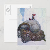 Carte Postale « Le Julbock » Chèvre de Noël par John Bauer (Devant / Derrière)