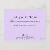 CARTE POSTALE LE KISS (Dos)