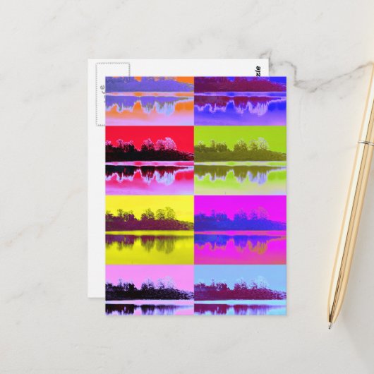 CARTE POSTALE LE LAC (Devant/Arrière en situation)