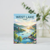 Carte Postale Le lac de l'Ouest de Chine (Debout devant)