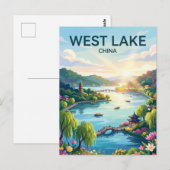 Carte Postale Le lac de l'Ouest de Chine (Devant / Derrière)