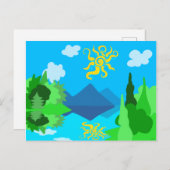 Carte Postale Le lac d'été (Devant / Derrière)