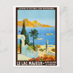 Carte Postale Le Lac Majeur France Vintage Poster 1913