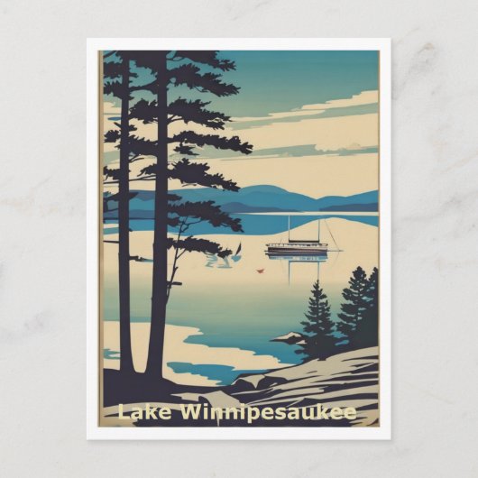 Carte Postale Le lac Winnipesaukee NH Quiet Lake Scene Graphisme (Devant)