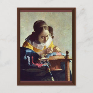 Carte Postale Le Lacemaker, Français La Dentelière, De Vermeer