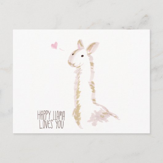 Carte Postale Le lama heureux vous aime (Devant)
