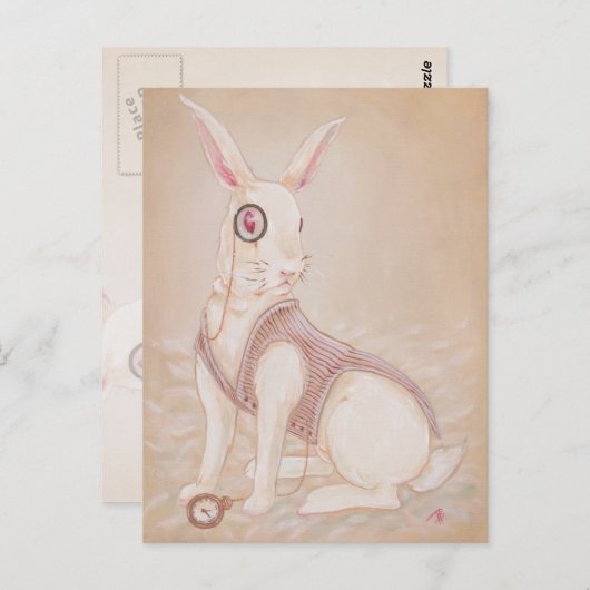 Carte Postale Le lapin blanc - Alice au pays des merveilles (Devant / Derrière)