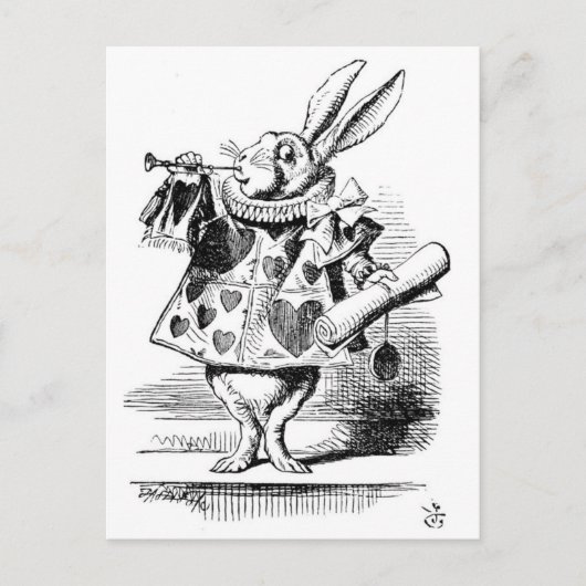 Carte Postale Le lapin blanc comme héraut (Devant)
