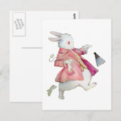 Carte Postale Le lapin blanc d'Alice au pays des merveilles (Devant / Derrière)