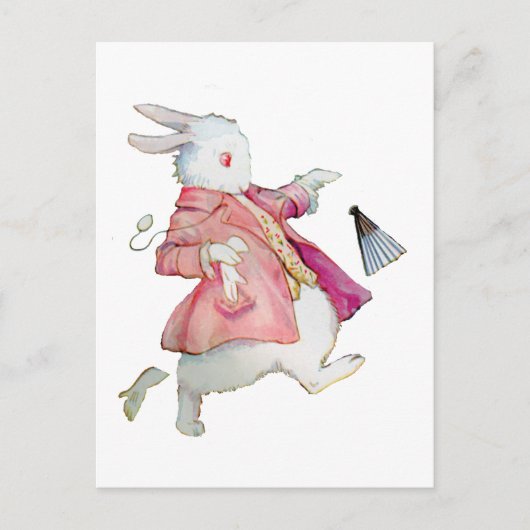 Carte Postale Le lapin blanc d'Alice au pays des merveilles (Devant)