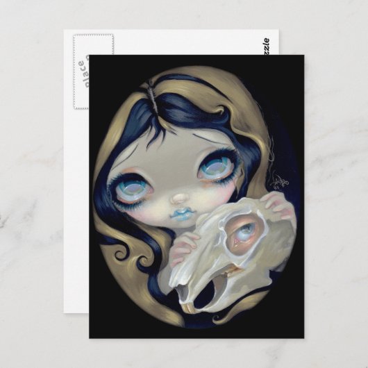 Carte postale "Le lapin blanc ressuscité" (Devant / Derrière)