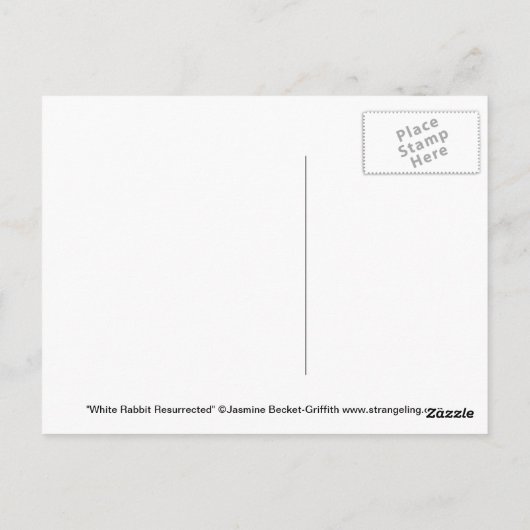 Carte postale "Le lapin blanc ressuscité" (Dos)