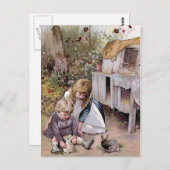 Carte Postale "Le lapin d'animal de compagnie" Vintage (Devant / Derrière)