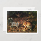 Carte Postale Le lapin rencontre l'écureuil (Devant / Derrière)