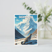 Carte Postale Le léopard des neiges du parc national de Sagarmat (Debout devant)