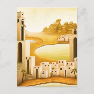 Carte Postale "Le lieu" - Moyen-Orient / Orient Desert Peinture