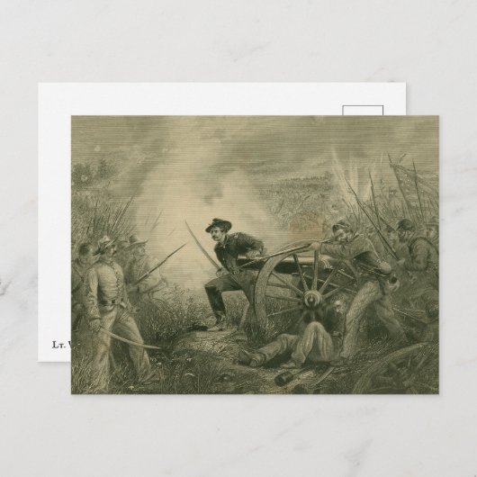 Carte Postale Le lieutenant Van Pelt défend sa batterie à Chicka (Devant / Derrière)