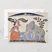 Carte Postale Le Lièvre Et L'Éléphant Roi Devant Le Mir (Devant / Derrière)