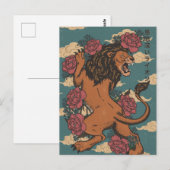 Carte Postale Le Lion Gracieux (Devant / Derrière)