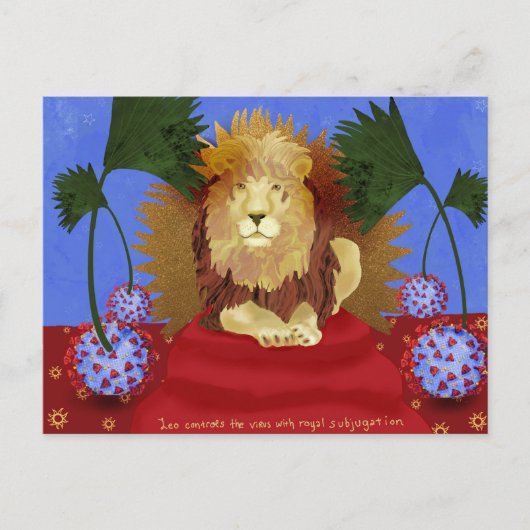 Carte postale : le Lion vainc le Virus (Devant)