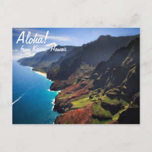 Carte Postale Le littoral de Na Pali sur l'île de Kauai, Hawaii